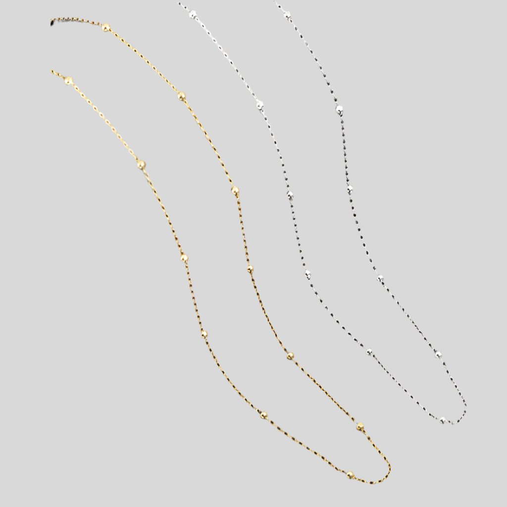 Class spacer bead chain snake bone necklace