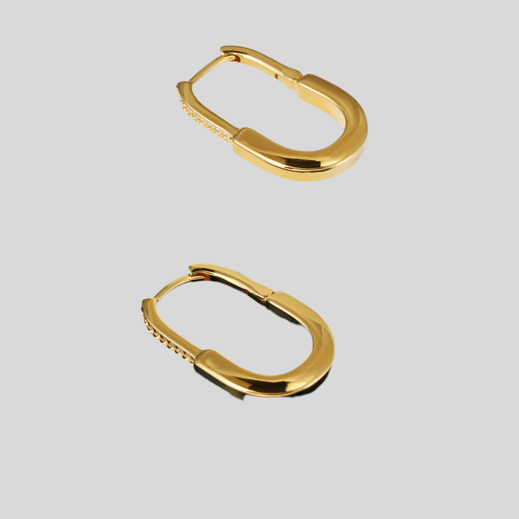 U-shaped zirconia earrings