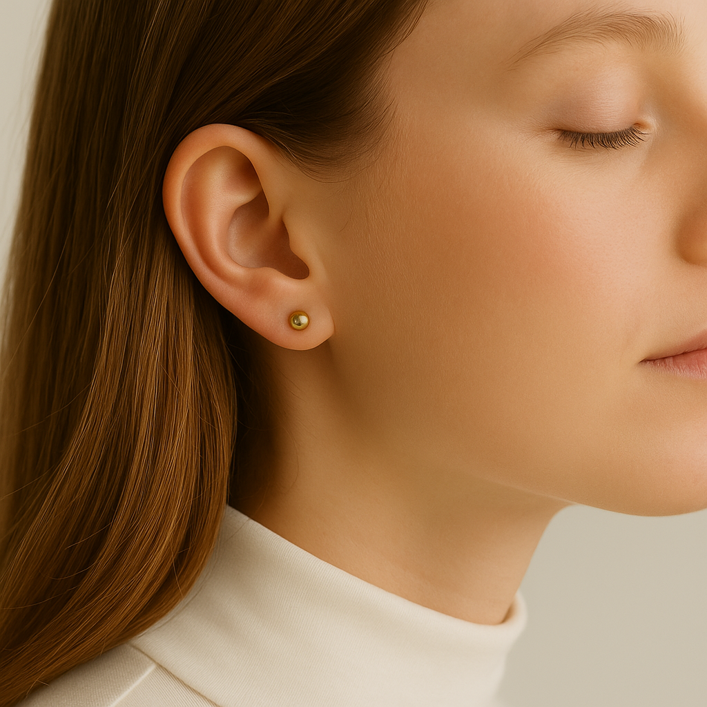 Small round ball stud earrings