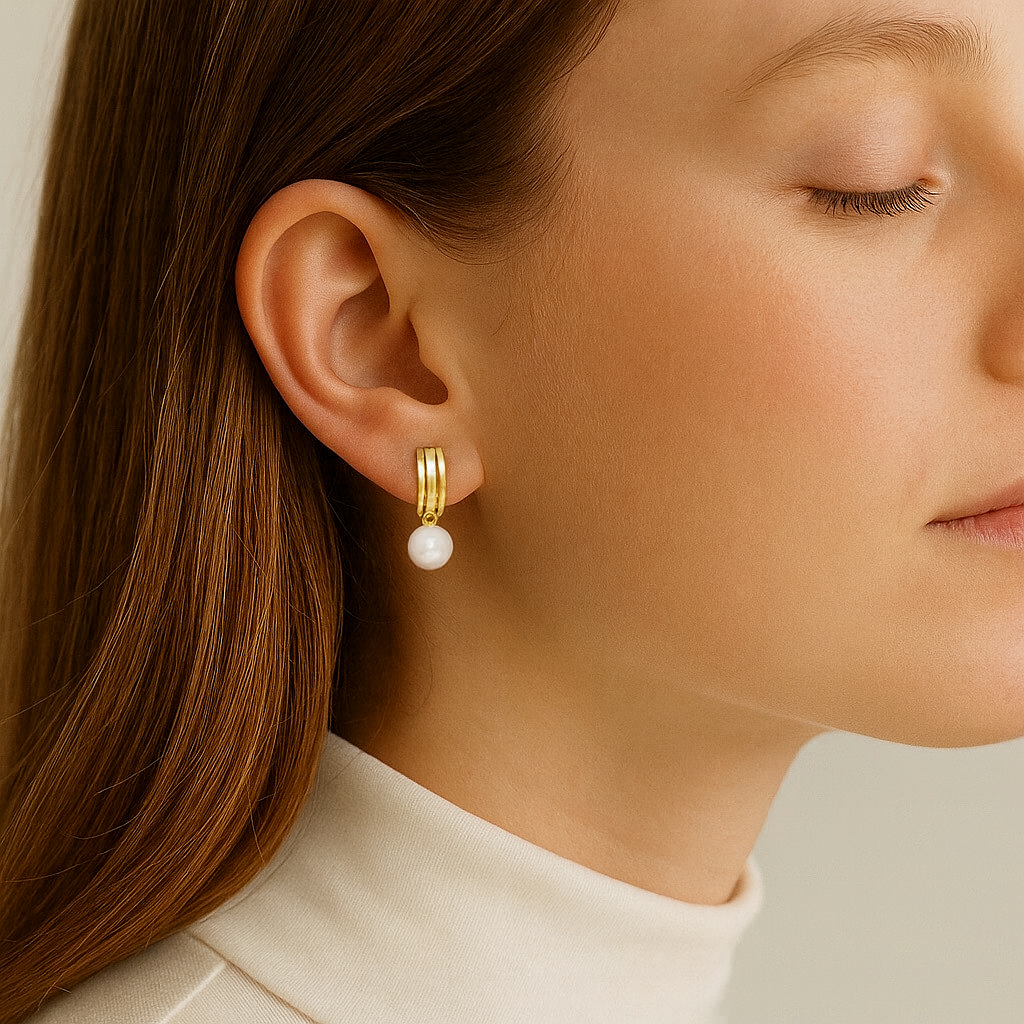 Pearl Hoop Earrings