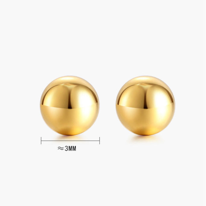 Small round ball stud earrings