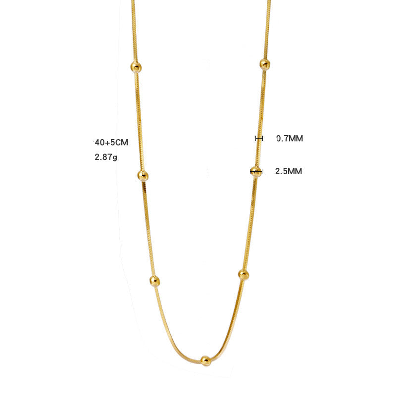 Class spacer bead chain snake bone necklace
