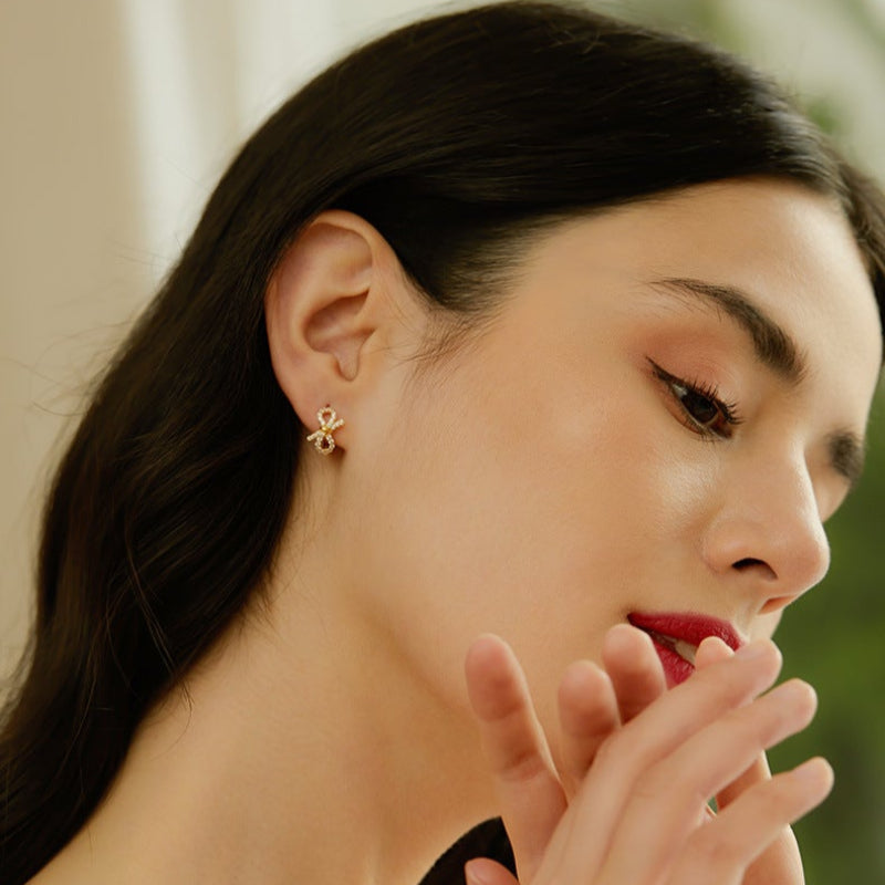 Zircon butterfly Hoop Earring