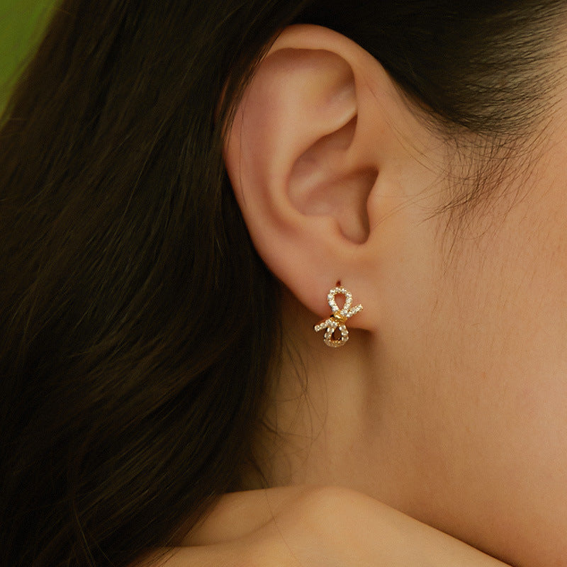 Zircon butterfly Hoop Earring