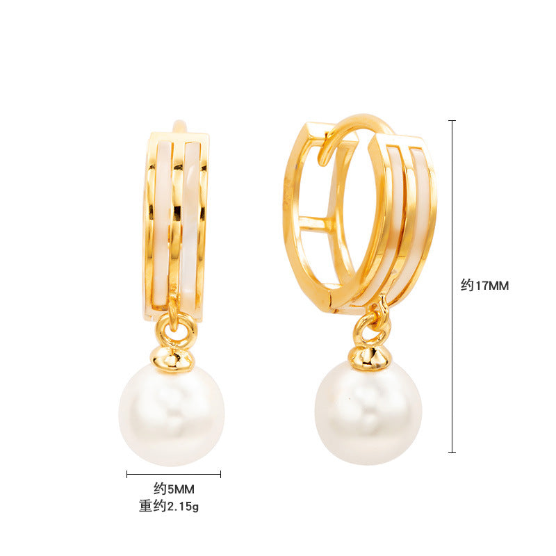 Pearl Hoop Earrings
