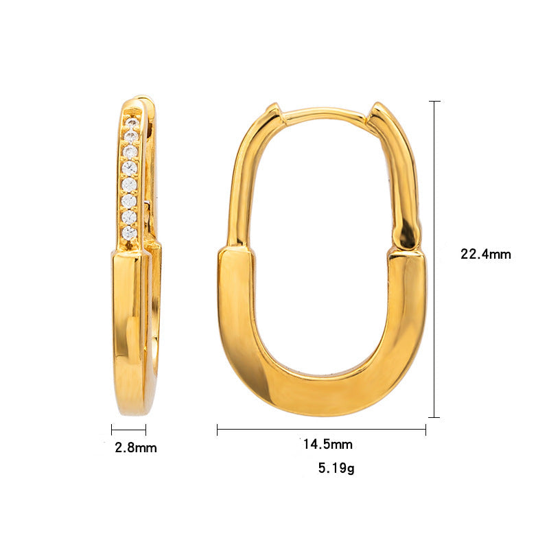 U-shaped zirconia earrings