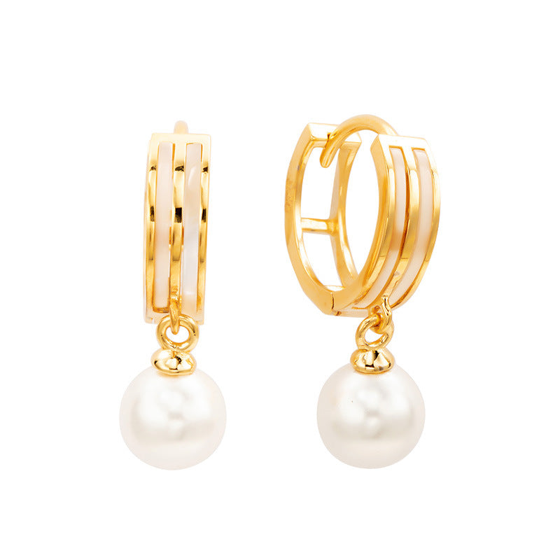 Pearl Hoop Earrings