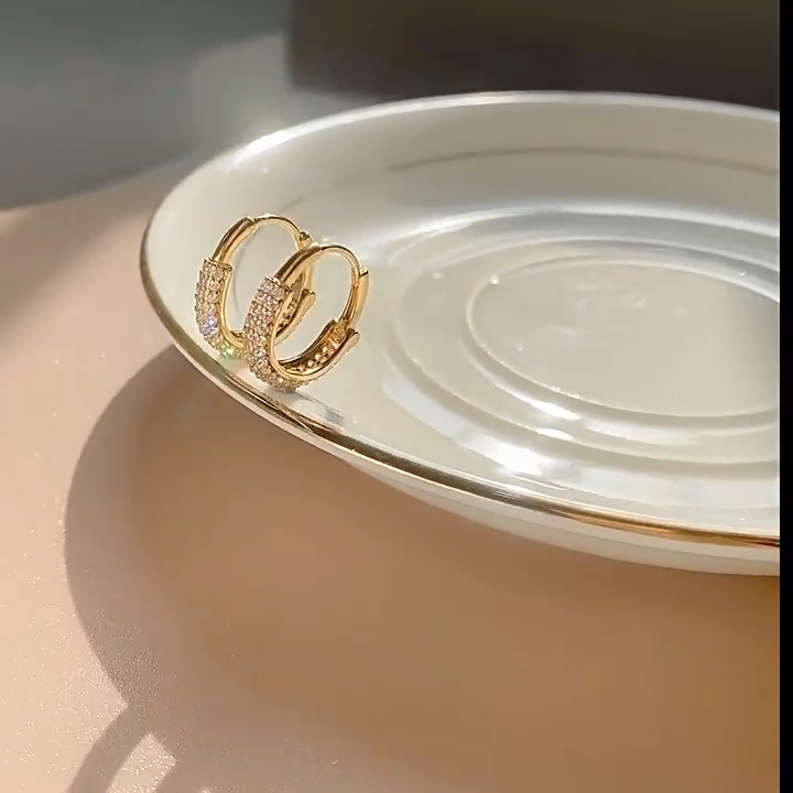 Cubic Zircon Hoop Earring
