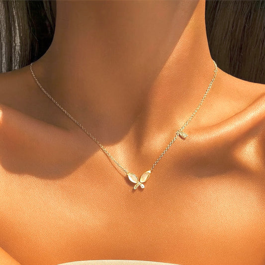 Butterfly pendant necklace-NSG005