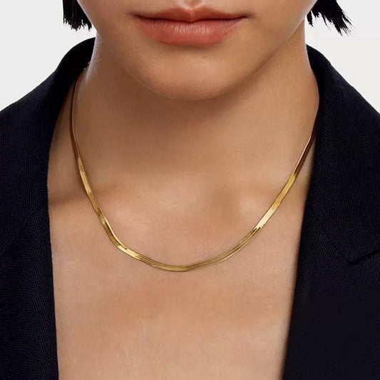 Class Flat snake bone necklace（2.3MM）