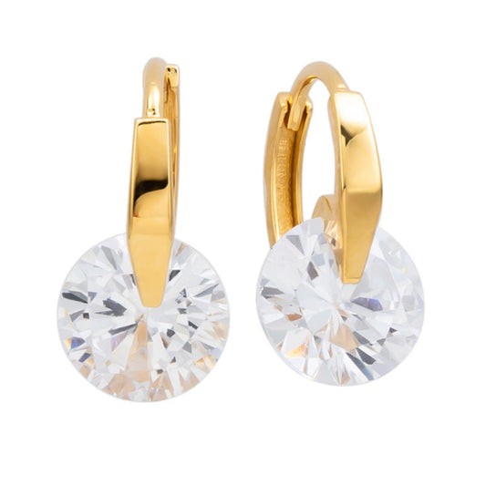 Round zircon small Drop Earring