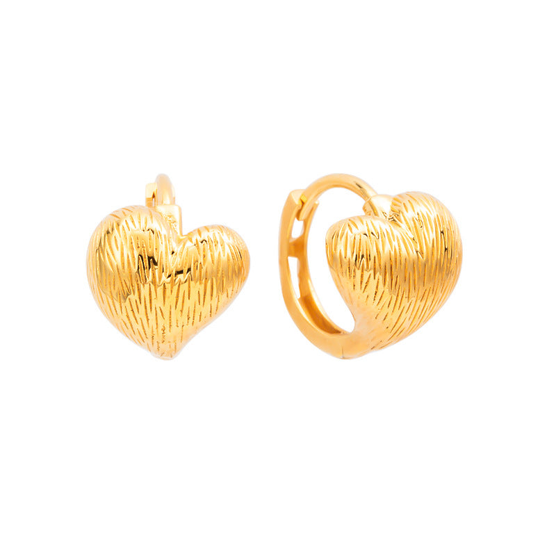 Brushed heart  Hoop Earring
