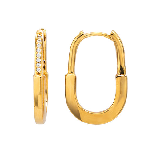 U-shaped zirconia earrings