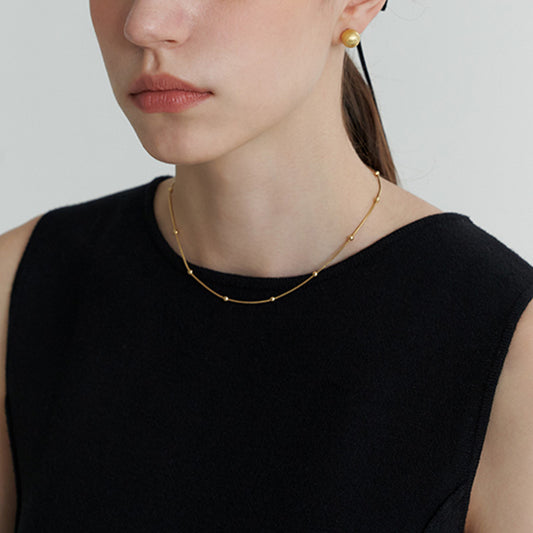 Class spacer bead chain snake bone necklace