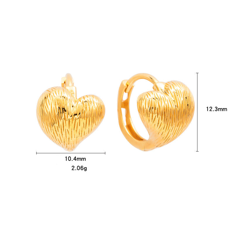 Brushed heart  Hoop Earring